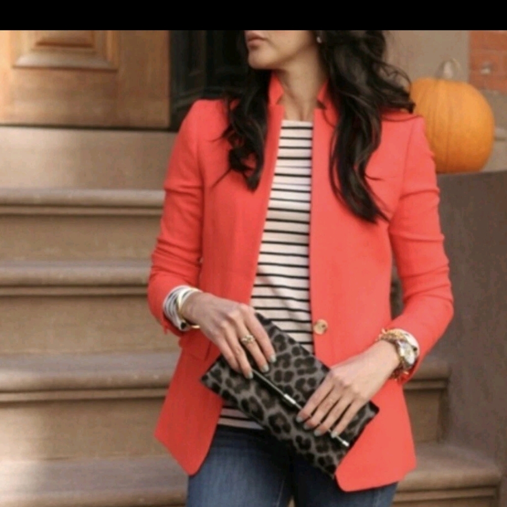 ​J.Crew Regent Blazer in Wool Flannel - Poppy Red